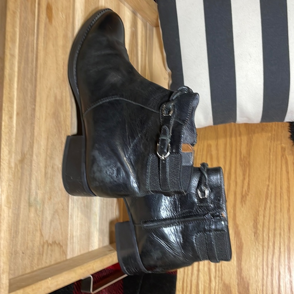 Ariat Black Soft Leather Ankle Booties Boots Braided Women's 8.5 Style 53035
